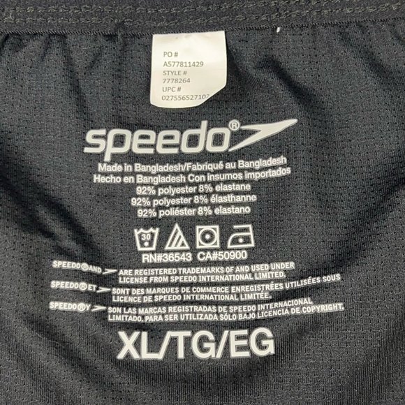 Speedo Mens Tech Volley Swim Shorts Black White Space Dye Drawstring XL New - Picture 12 of 12
